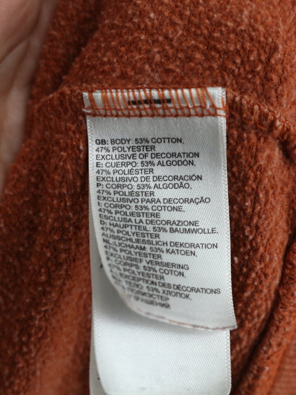 The North Face Hoodie Patch Logo Heritage Burnt Orange Sweatshirt Men Medium - Picture 4 of 5